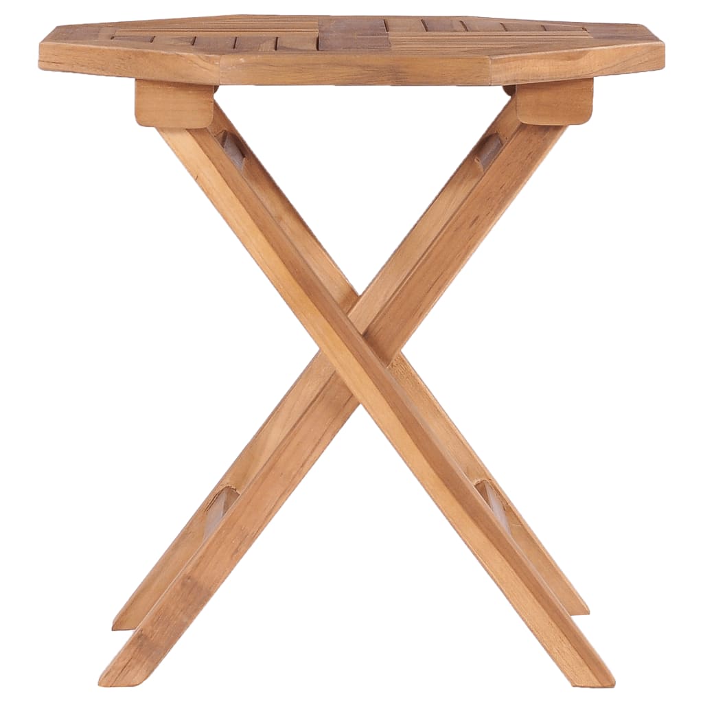 HKH Mesa de Jardín Plegable 45x45x45 Cm Madera de Teca Maciza - Marrón