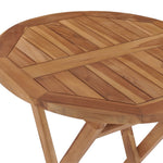 HKH Mesa de Jardim Dobrável 60 Cm Madeira Teca Maciça - Marrom