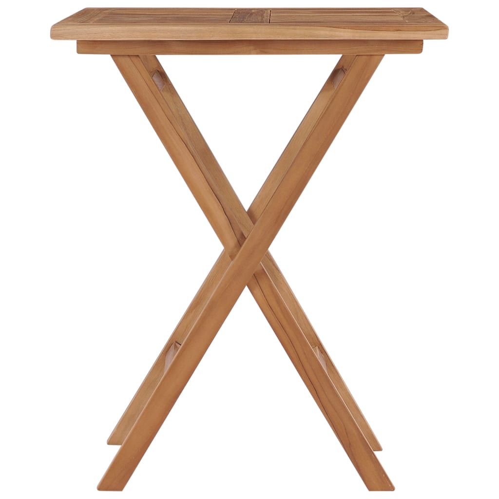 HKH Mesa de Jardín Plegable 60x60x75 Cm Madera de Teca Maciza - Marrón