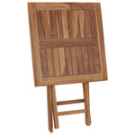 HKH Mesa de Jardim Dobrável 60x60x75 Cm Madeira de Teca Maciça - Marrom