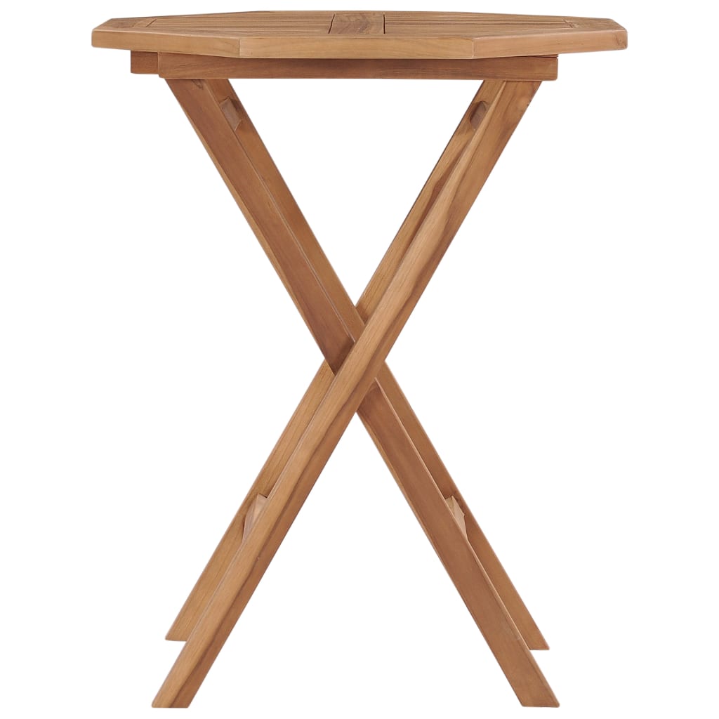 HKH Mesa de Jardín Plegable 60x60x75 Cm Madera de Teca Maciza - Marrón