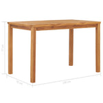 HKH Mesa de Jantar para Jardim Madeira Teca Maciça - Marrom