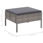 HKH Conjunto Lounge de Jardim C/ Almofadões 3 Pcs Vime Pe - Cinzento