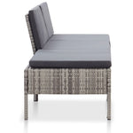 HKH Conjunto Lounge de Jardim C/ Almofadões 3 Pcs Vime Pe - Cinzento