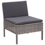 HKH Conjunto Lounge de Jardim C/ Almofadões 3 Pcs Vime Pe - Cinzento
