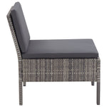 HKH Conjunto Lounge de Jardim C/ Almofadões 3 Pcs Vime Pe - Cinzento