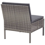 HKH Conjunto Lounge de Jardim C/ Almofadões 3 Pcs Vime Pe - Cinzento