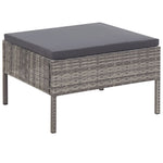 HKH Conjunto Lounge de Jardim C/ Almofadões 3 Pcs Vime Pe - Cinzento