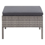 HKH Conjunto Lounge de Jardim C/ Almofadões 3 Pcs Vime Pe - Cinzento