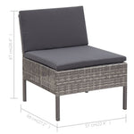 HKH Conjunto Lounge de Jardim C/ Almofadões 3 Pcs Vime Pe - Cinzento