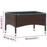 HKH Mesa de Centro 60x40x36 Cm Vime Pe Castanho - Marrom
