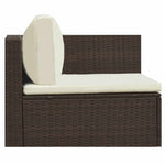 HKH 5 Pcs Conjunto Lounge Jardim C/ Almofadões Vime Pe Castanho - Marrom