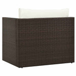 HKH 5 Pcs Conjunto Lounge Jardim C/ Almofadões Vime Pe Castanho - Marrom