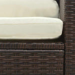 HKH 5 Pcs Conjunto Lounge Jardim C/ Almofadões Vime Pe Castanho - Marrom