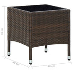 HKH Mesa de Jardim 40x40x45 Vime Pe Castanho - Marrom