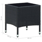 HKH Mesa de Jardim 40x40x45 Vime Pe - Preto