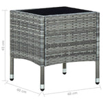 HKH Mesa de Jardim 40x40x45 Vime Pe - Cinzento