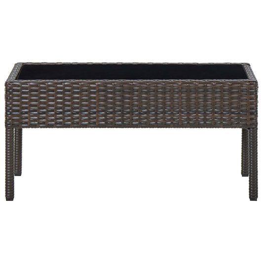 HKH Mesa de Jardim 75x40x37 Vime Pe Castanho - Marrom