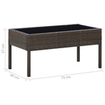 HKH Mesa de Jardim 75x40x37 Vime Pe Castanho - Marrom