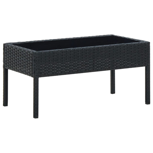 HKH Mesa de Jardim 75x40x37 Vime Pe - Preto