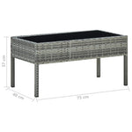 HKH Mesa de Jardim 75x40x37 Vime Pe - Cinzento
