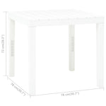 HKH Mesa de Jardim 78x78x72 Cm Plástico - Branco