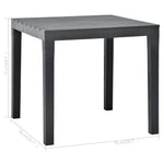 HKH Mesa de Jardim 78x78x72 Cm Plástico - Antracite