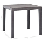 HKH Mesa de Jardim 78x78x72 Cm Plástico Mocca - Cinzento
