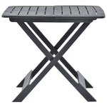 HKH Mesa de Jardín Plegable 79x72x70 Cm Plástico - Antracita