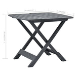 HKH Mesa de Jardín Plegable 79x72x70 Cm Plástico - Antracita