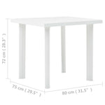 HKH Mesa de Jardim 80x75x72 Cm Plástico - Branco