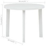 HKH Mesa de Jardim 89 Cm Plástico - Branco