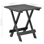 HKH Mesa de Jardim Dobrável 45x43x50 Cm Plástico - Antracite