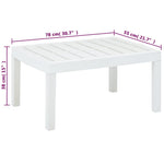 HKH Mesa de Jardim 78x55x38 Cm Plástico - Branco