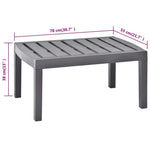 HKH Mesa de Jardim 78x55x38 Cm Plástico Moca - Cinzento