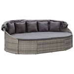 HKH 7 Pcs Conjunto de Sofás P/ Jardim com Almofadões Vime Pe - Bege