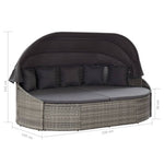 HKH 7 Pcs Conjunto de Sofás P/ Jardim com Almofadões Vime Pe - Bege