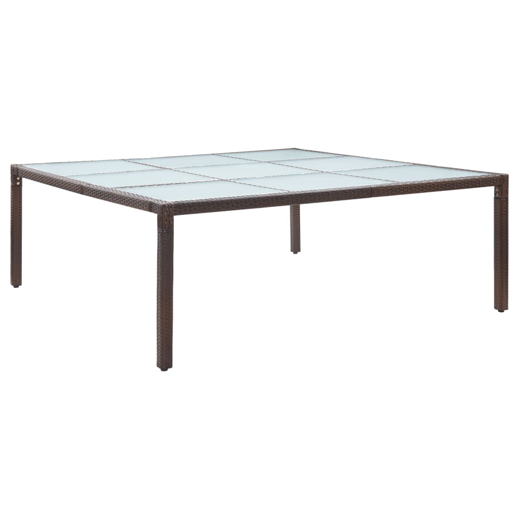 HKH Mesa de Jantar para Jardim 200x200x74 Cm Vime Pe Castanho - Marrom
