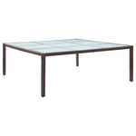 HKH Mesa de Jantar para Jardim 200x200x74 Cm Vime Pe Castanho - Marrom