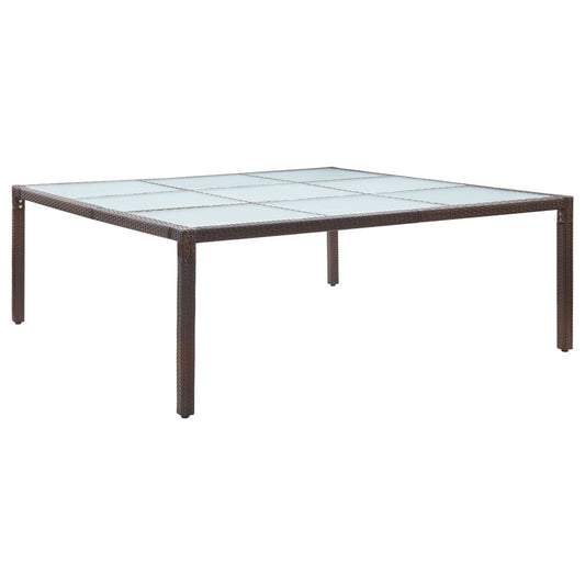 HKH Mesa de Jantar para Jardim 200x200x74 Cm Vime Pe Castanho - Marrom