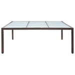 HKH Mesa de Jantar para Jardim 200x200x74 Cm Vime Pe Castanho - Marrom