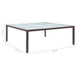 HKH Mesa de Jantar para Jardim 200x200x74 Cm Vime Pe Castanho - Marrom