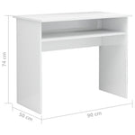 HKH Escritorio Derivados de Madera Brillante - Blanco