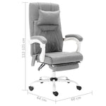 Silla de oficina HKH con función de masaje de tela - Gris