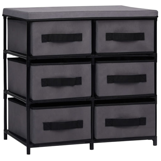 HKH Armário de Arrumação com 6 Gavetas em Aço - 55x29x55 Cm - Cinzento