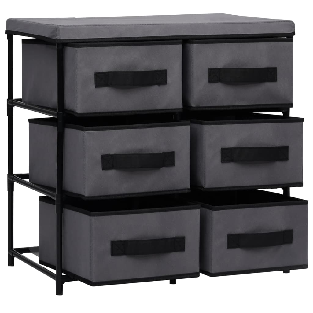 HKH Armario de Almacenamiento con 6 Cajones de Acero - 55x29x55 Cm - Gris