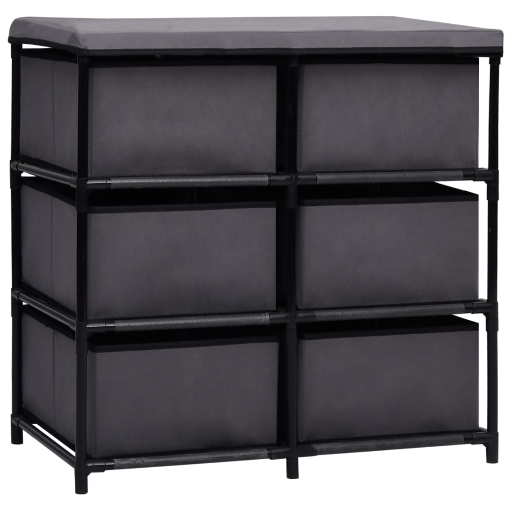 HKH Armario de Almacenamiento con 6 Cajones de Acero - 55x29x55 Cm - Gris