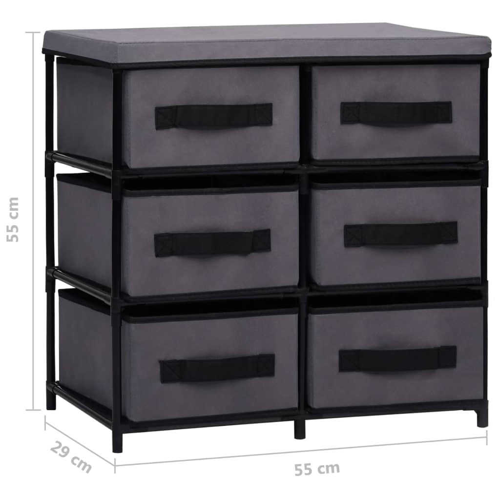 HKH Armario de Almacenamiento con 6 Cajones de Acero - 55x29x55 Cm - Gris
