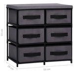 HKH Armario de Almacenamiento con 6 Cajones de Acero - 55x29x55 Cm - Gris