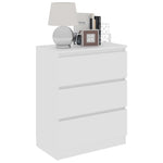 HKH Aparador em Madeira Processada com 3 Gavetas 60 X 35 X 76 Cm - Branco